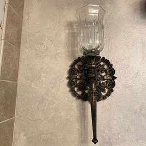 Vintage Homco wall Sconce with glass candle holder